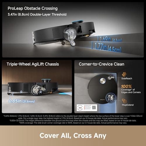 DREAME X60 Max Ultra - 3.13in Ultra-Thin Design | 35,000Pa Vormax Suction | 212°F Hot Water Mop | 280+ Object Avoidance | DuoBrush 2.0 Tangle-Free | 11-in-1 PowerDock | Self-Emptying Robot Vacuum for Pet Hair & Deep Floor Cleaning — image 4