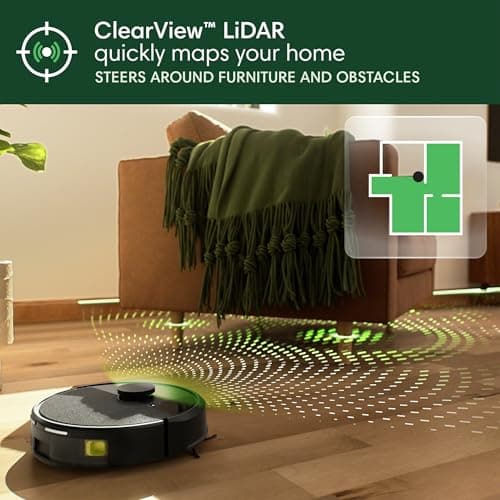 iRobot Roomba 105 Vac - Self-Empties 75 Days 99% Allergen Trapping | 70X Power-Lifting Suction vs Roomba 600 | 3-Stage Cleaning System | ClearView LiDAR Neat Rows Navigation 3 Floor Maps | 4 Suction Levels | Works with Alexa Siri Google — image 6