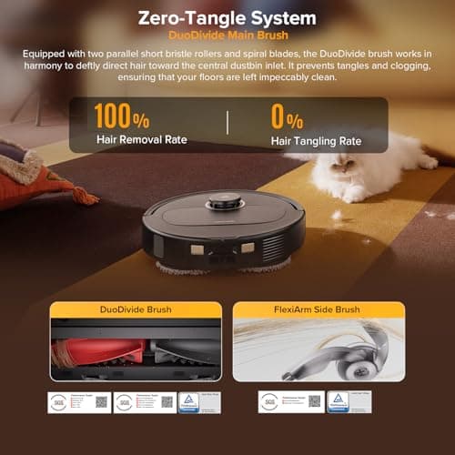 roborock Qrevo S5V Robot Vacuum and Mop - 12,000Pa HyperForce Suction, FlexiArm Edge Mopping, SGS-Certified Triple Anti-Tangle, 45°C Warm Air Drying, Auto Self-Emptying 7-Week Dust Bag, PreciSense LiDAR, Self-Emptying Robot Vacuum for Pet Hair — image 5