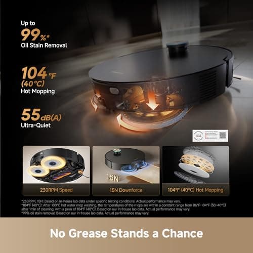 DREAME X60 Max Ultra - 3.13in Ultra-Thin Design | 35,000Pa Vormax Suction | 212°F Hot Water Mop | 280+ Object Avoidance | DuoBrush 2.0 Tangle-Free | 11-in-1 PowerDock | Self-Emptying Robot Vacuum for Pet Hair & Deep Floor Cleaning — image 7