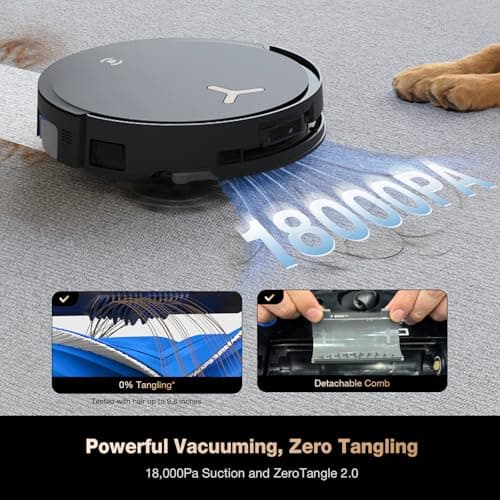 ECOVACS DEEBOT X8 PRO OMNI Robot Vacuum and Mop, 18,000Pa Suction, OZMO ROLLER Instant Self-Washing Gen 3 Mopping, 16 Nozzles 200RPM, ZeroTangle 2.0 0% Tangling, TruEdge 2.0 100% Coverage, 12-in-1 OMNI Station 167°F Mop Wash 145°F Dry, AIVI 3D 3.0 — image 4