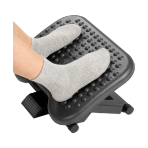 HUANUO Adjustable Desk Footrest, Foot Rest for Under Desk at Work with Massage, Adjustable Foot Stool with 3 Height Position & 30 Degree Tilt Angle Adjustment for Home, Office
