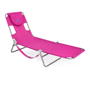 Ostrich Beach Lounge Chair, Folding & Reclining Outdoor Chaise Lounger, Pink – Portable Adjustable Recliner Chair for Lawn, Pool, Patio, Garden, and Yard