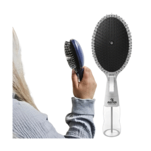 Mister Brush 2-in-1 Hairbrush Mister – Innovative Hair Mist & Brushing Tool for Wet & Dry Hair Styling – No-Tangle Bristles, Convenient Water Reservoir, Easy-to-Use (White)