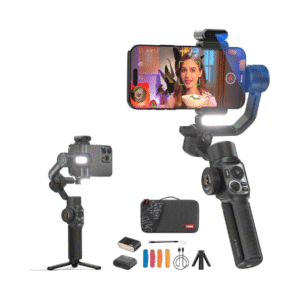ZHIYUN Smooth 5S AI Pro Gimbal Stabilizer for Smartphone 3-Axis Phone Gimbal with AI Tracker, Magnetic/Built-in Fill Light, Storage Bag, iPhone Stabilizer for Video Recording Filming Vlogging