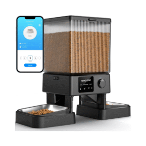 oneisall Automatic Cat Feeder with 5G WiFi, Automatic Cat Food Dispenser for 2 Cats Small Pets, 20 Cups/5L Timed Dry Food Dispenser with APP Control