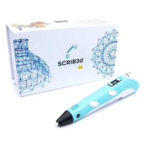SCRIB3D P1 3D Printing Pen with Display – Includes 3D Pen, 3 Starter Colors of PLA Filament, Stencil Book + Project Guide, and Charger
