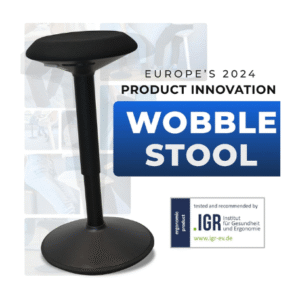 Backerz Standing Desk Stool Chair, Height Adjustable Stool 21-31 inch for Office and Classroom, Swivel Stool, Anti-Slip Bottom Ergonomic Wobble Stool with Rocking Motion, Black