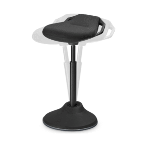 SONGMICS Standing Desk Chair, Adjustable Ergonomic Wobble Stool, 23.6-33.3 Inches Drafting Chair, Swivel Sitting Balance Stool, Fabric Upholstery, Anti-Slip Bottom Pad, Ink Black UOSC02BK