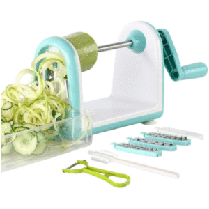 Ourokhome Zucchini Noodle Maker Spaghetti Spiralizer – 5 Blades Vegetable Slicer for Veggie Noodles and Curly Chips