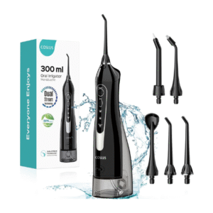 COSLUS Water Dental Flosser Teeth Pick: Portable Cordless Oral Irrigator 300ML Rechargeable Travel Irrigation Cleaner IPX7 Waterproof Electric Flossing Machine for Teeth Cleaning C20(F5020E)
