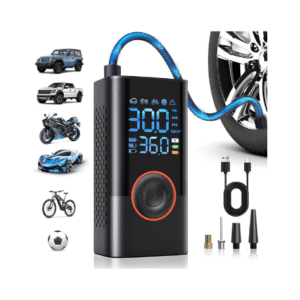Tire Inflator Portable Air Compressor Portable Cordless Mini Air Pump with Digital Pressure Gauge 150PSI 3X Fast Inflation and Auto Shutoff Function Tires Pump for Cars Motorcycles Bikes Balls