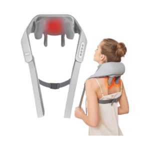 PERLEVI Cordless Neck Shoulder Massager with Heat,Deep Tissue Kneading Relieves Tension Improves Circulation,Gifts for Women,Men,Mom,Dad(Grey)