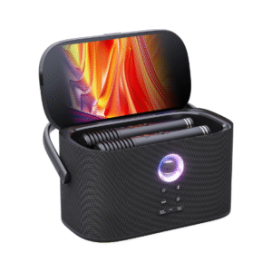 Ikarao Portable Karaoke Machine for Adults, Built-in Lyrics Display and Screen, 2 Self-Charging Wireless Microphones, Karaoke App, 140W Speaker, Connects to TV for Home Party Birthday Outdoor Camping