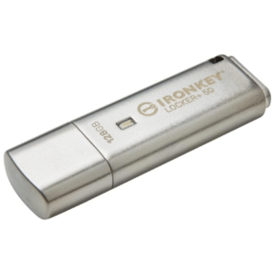 Kingston Ironkey Locker+ 50 128GB Encrypted USB Flash Drive | USB 3.2 Gen 1 | XTS-AES Protection | Multi-Password Security Options | Automatic Cloud Backup | Metal Casing | IKLP50/128GB