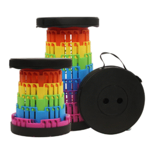 2025 Collapsible Stool Chair, Upgraded Folding Stool for Adults Lightweight, Sturdy, Adjustable, Portable, Foldable Seat Sturdy Stools for Outdoor Camping Fishing Hiking Gardening BBQ – Max 660lbs