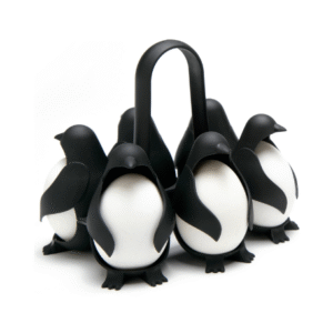 Peleg Design Egguins 3-in-1 Cook, Store and Serve Egg Holder, Penguin-Shaped Boiled Egg Cooker for Making Soft or Hard Boiled Eggs, Eggies, Holds 6 Eggs for Easy Cooking and Fridge Storage