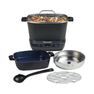 STIRMAX DELUXE 7.5 Quart Digital Multi-Cooker with Automatic Paddle to Stir and Shred, 9 in 1 programmable presets to Sauté, Sear, and Brown Food Before Simmering – Accessories, Skillet, & Cookbook