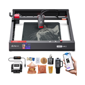 Algolaser 20W Laser Engraver Machine – Alpha MK2 Laser Cutter/Engraver with Air Assist Kit – Laser Engraving Machine with 3.5″ Smart Touchscreen & AlgoOS System, Laser Engraver for Wood,Metal,Glass