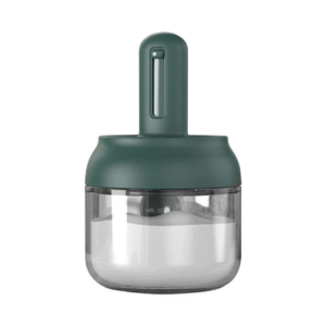 Glass Storage Jars，Retractable Glass Spice Jar Condiment Bottle， Integrated Spoon and Lid，Seasonings Container for Salt Sugar Spice Grains for Kitchen，Green-8.5