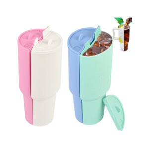 Hogurity 4 Pack 2-In-1 Cup Dividers for Stanley 40 Oz Tumbler with Handle, Stanley Cup Accessories, Reusable Silicone Divider Inserts for Cold Drink Separator for Juice, Coffee, Cocktails, Whiskey