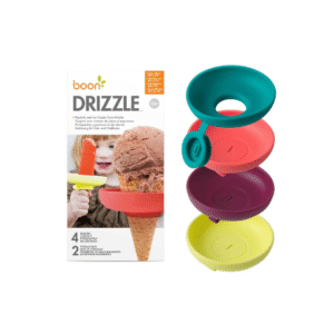 Boon Drizzle Popsicle Holders for Kids – Includes 2 On-the-Go Travel Cases – Catches Drips Before They Drop – Frozen Popsicle and Ice Cream Holder for Summer Days and Birthday Popsicle Party – 4 Count