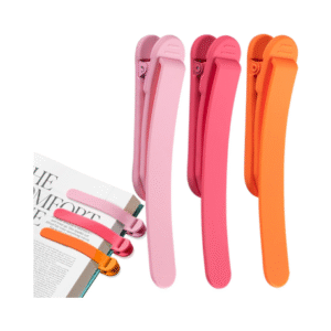 3pcs Page Bookmarks for Reading, Automatic Book Marks Tailored for Book Enthusiasts, Unique and Cute Book Page Holder Markers Clip Reading Accessories Gifts（Pink Orange Rose）