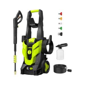 Electric Pressure Washer, 2.5 GPM Power Washer with 4 Quick Connect Nozzles, High Pressure Cleaning Machine with Foam Cannon for Cars/Fences/Driveways/Patios/Home Cleaning (Green)